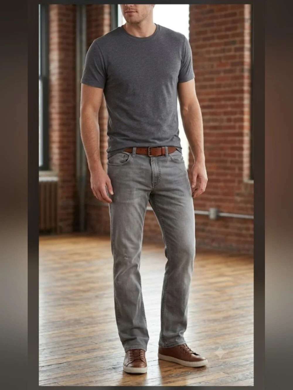 Wrangler Free to Stretch Straight Fit Grey Jeans, 29 X 30